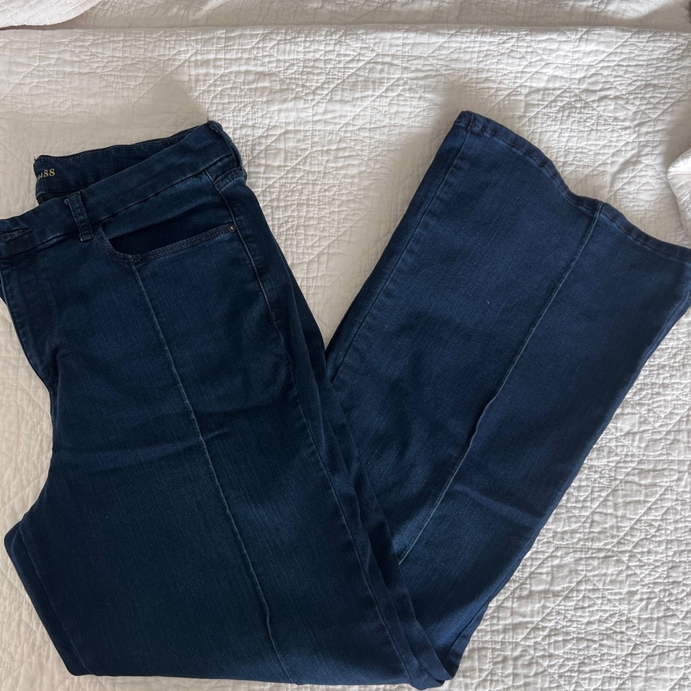 Dark Blue Denim RyeGrass high rise flare